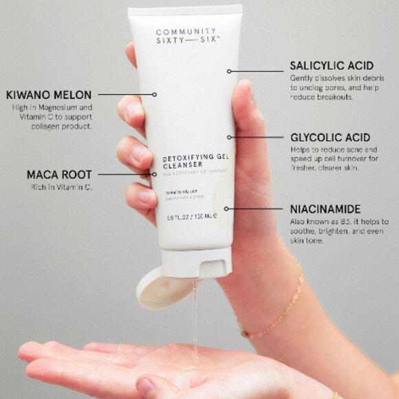 🔥3/$30 NIB Community Sixty-Six Detoxifying AHA/BHA Gel Cleanser Full Size 5 Oz - Picture 4 of 5